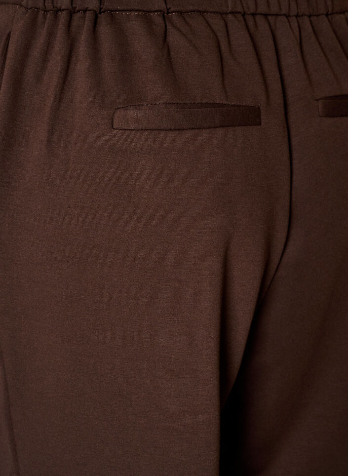 Loose jersey trousers with a high waist, Brown, Packshot image number 3