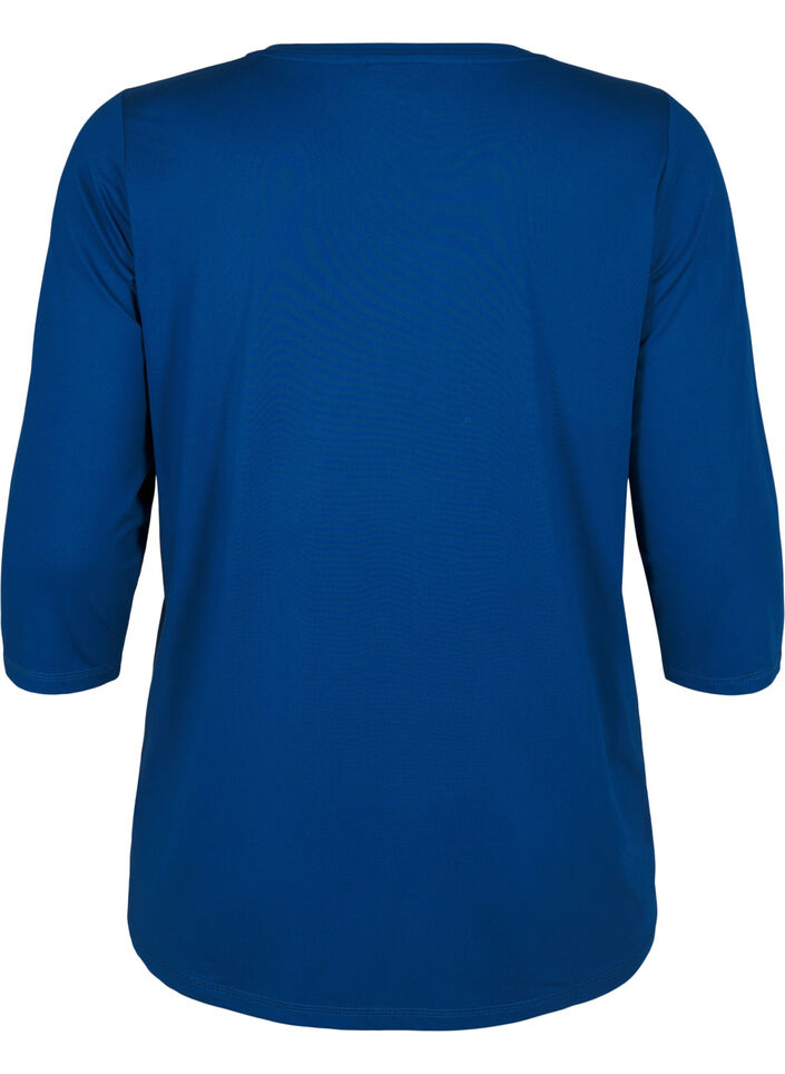 Sports top with 3/4 sleeves, Blue, Packshot image number 1