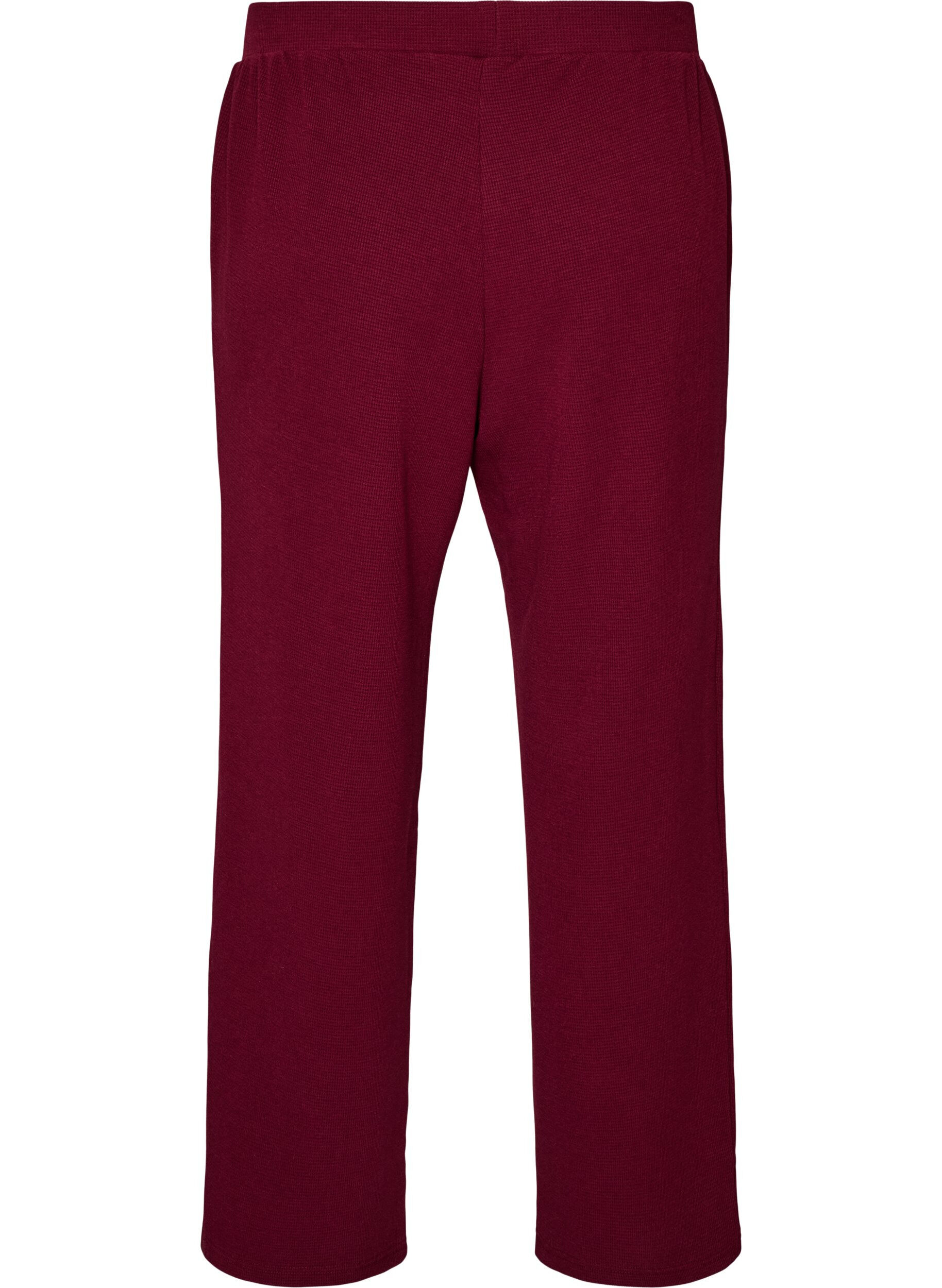 ZizzifashionLoose trousers with texture and a high waist, Red, Packshot image number 1