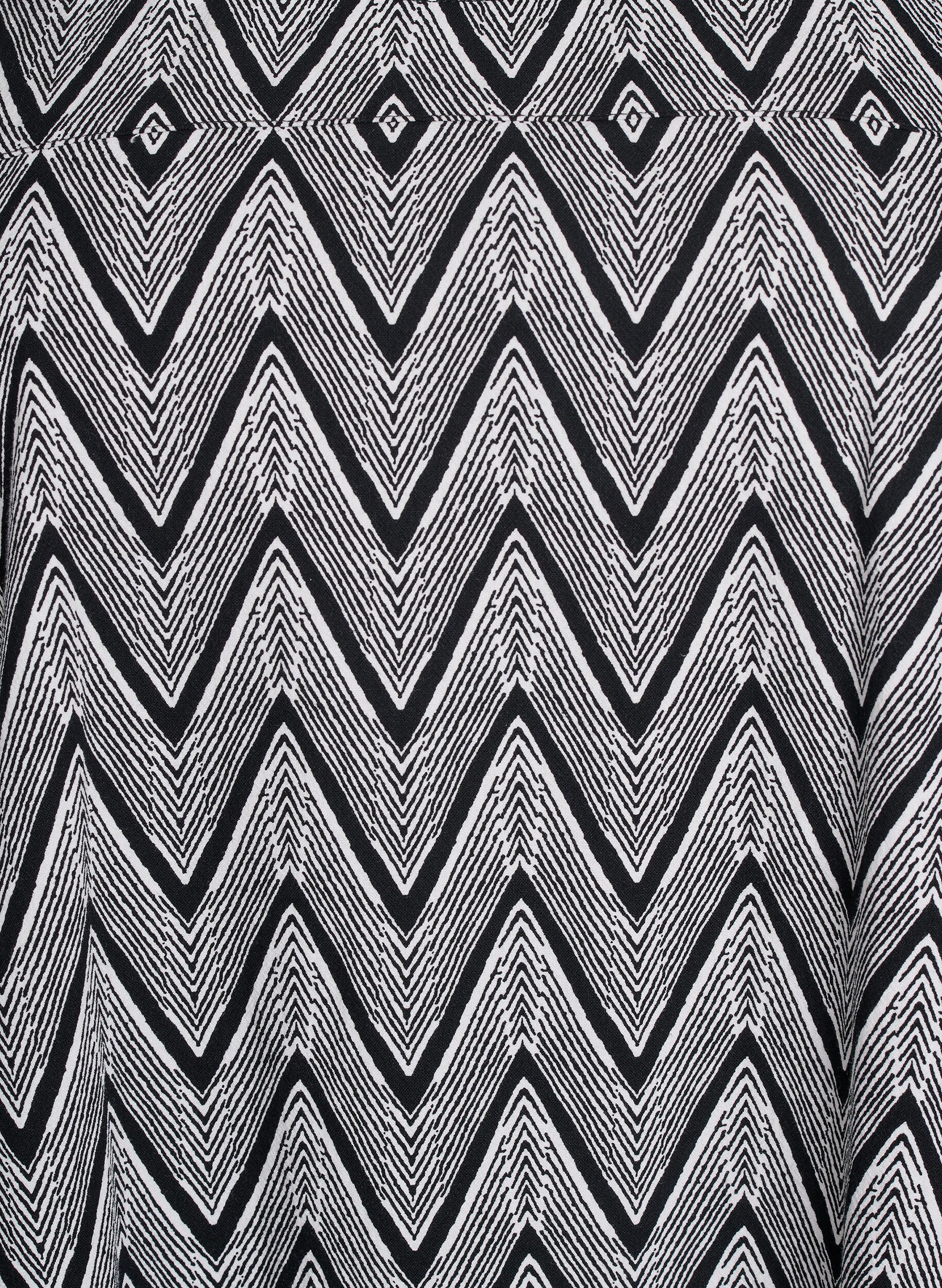 Zizzifashion Short-sleeved cotton dress with print, Black, Packshot image number 2