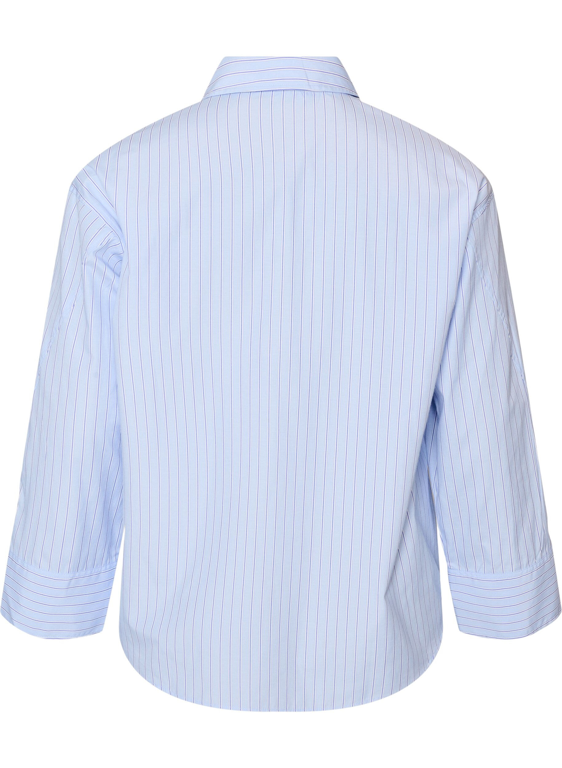 ZizzifashionStriped shirt with wide cuffs, Light Blue, Packshot image number 1
