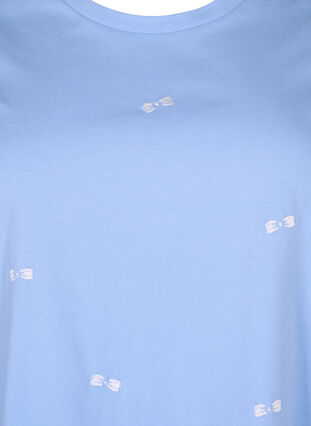Organic cotton T-shirt with hearts, Serenity W. Bow Emb., Packshot image number 2