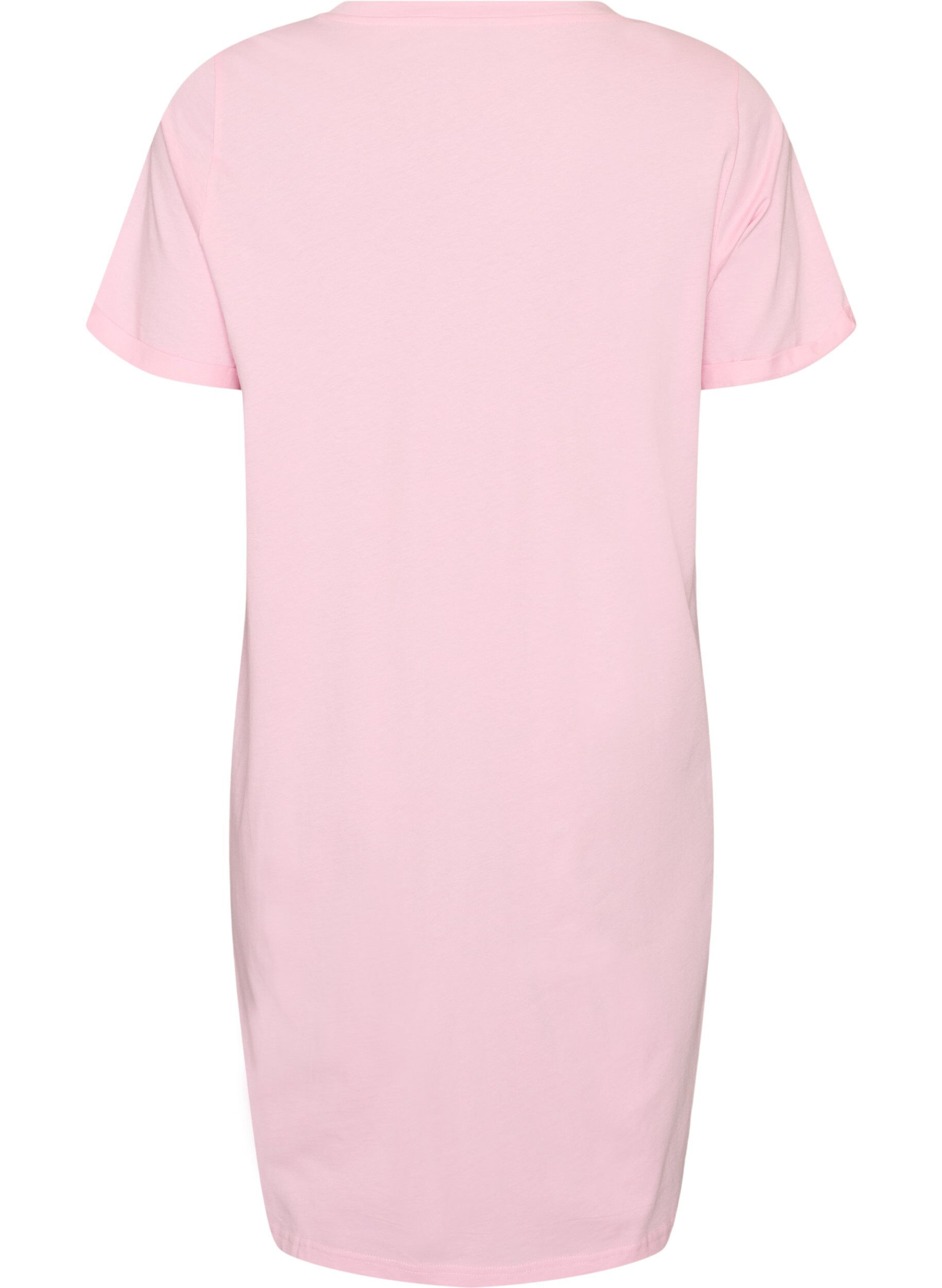ZizzifashionShort-sleeved nightgown in organic cotton, Pink, Packshot image number 1