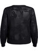 Knitted cardigan with openwork pattern and tie strings, Black, Packshot image number 1