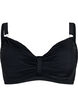 Underwire bikini bra with draping, Black, Packshot image number 0
