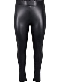 Coated leggings with a brushed inside