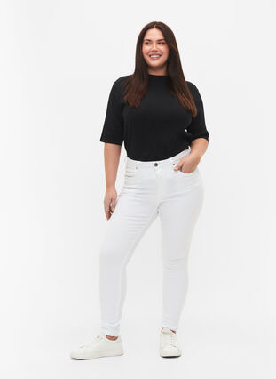Super slim Amy jeans with high waist, White, Model image number 0