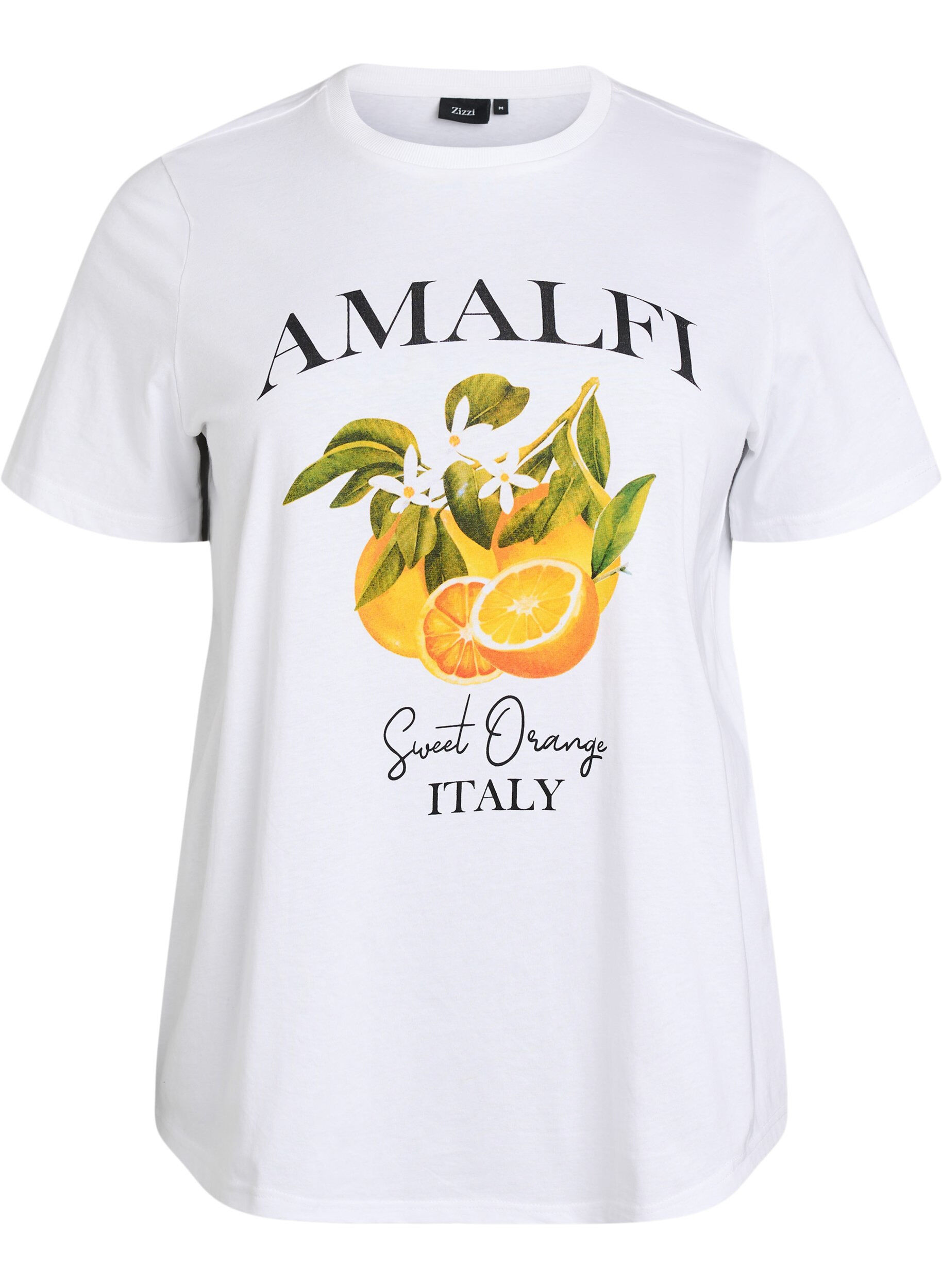 Zizzifashion Organic cotton T-shirt with citrus print, White, Packshot image number 0