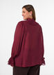Viscose blouse with ruffles and long sleeves, Red, Model image number 2