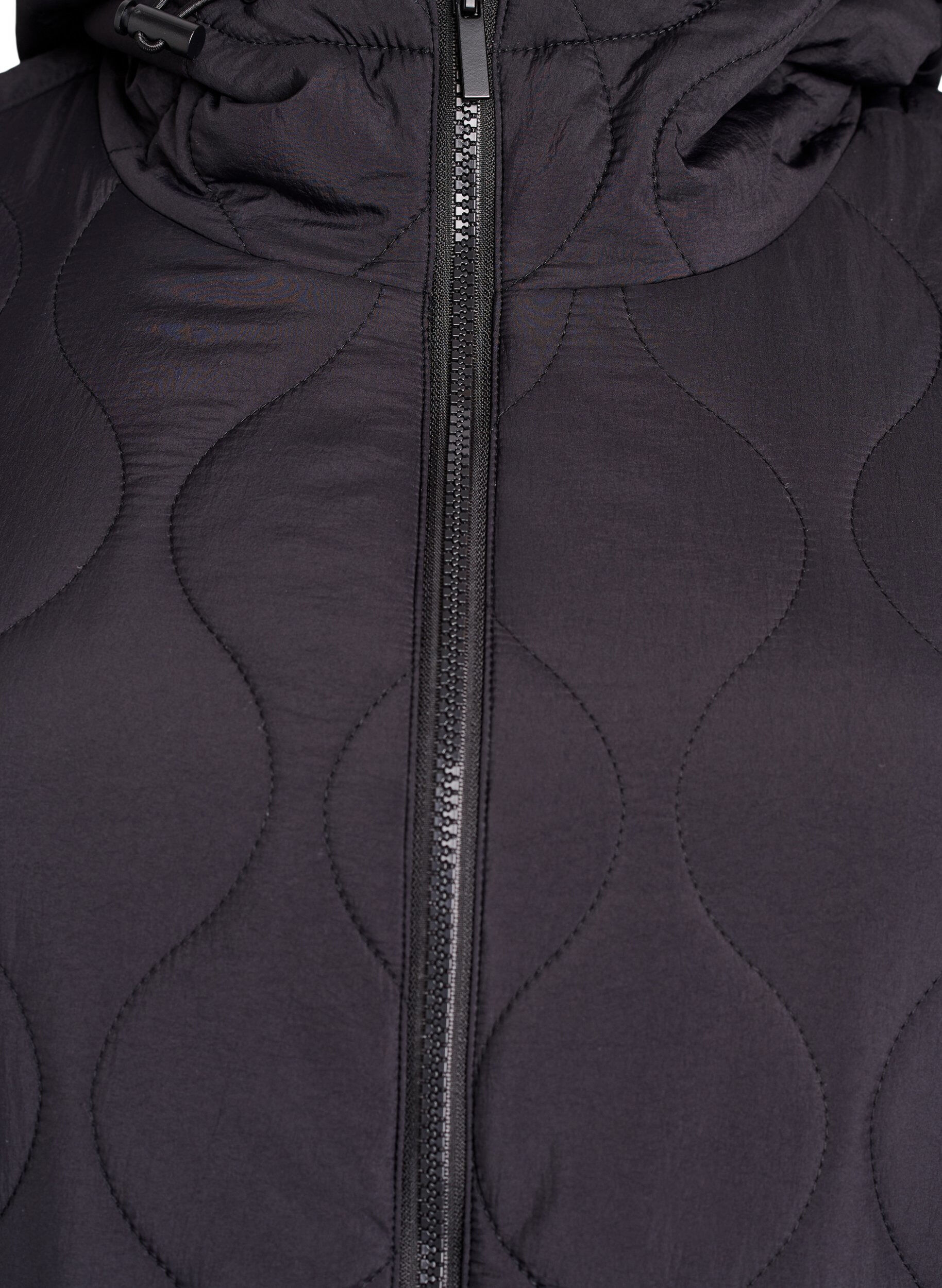 Zizzifashion Quilted jacket with hood and pockets, Black, Packshot image number 2