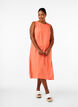 Sleeveless cotton blend dress with linen, Living Coral, Model image number 0