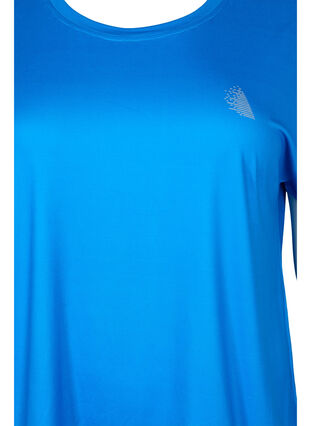 Short-sleeved workout t-shirt, Brilliant Blue, Packshot image number 2