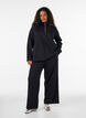 Sweatshirt with high collar and zipper, Black, Model image number 1