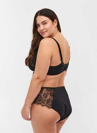 Knickers with lace and lurex, Black, Model image number 1