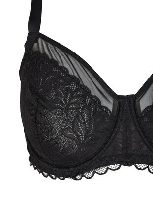 Bra with lace and underwire, Black, Packshot image number 2
