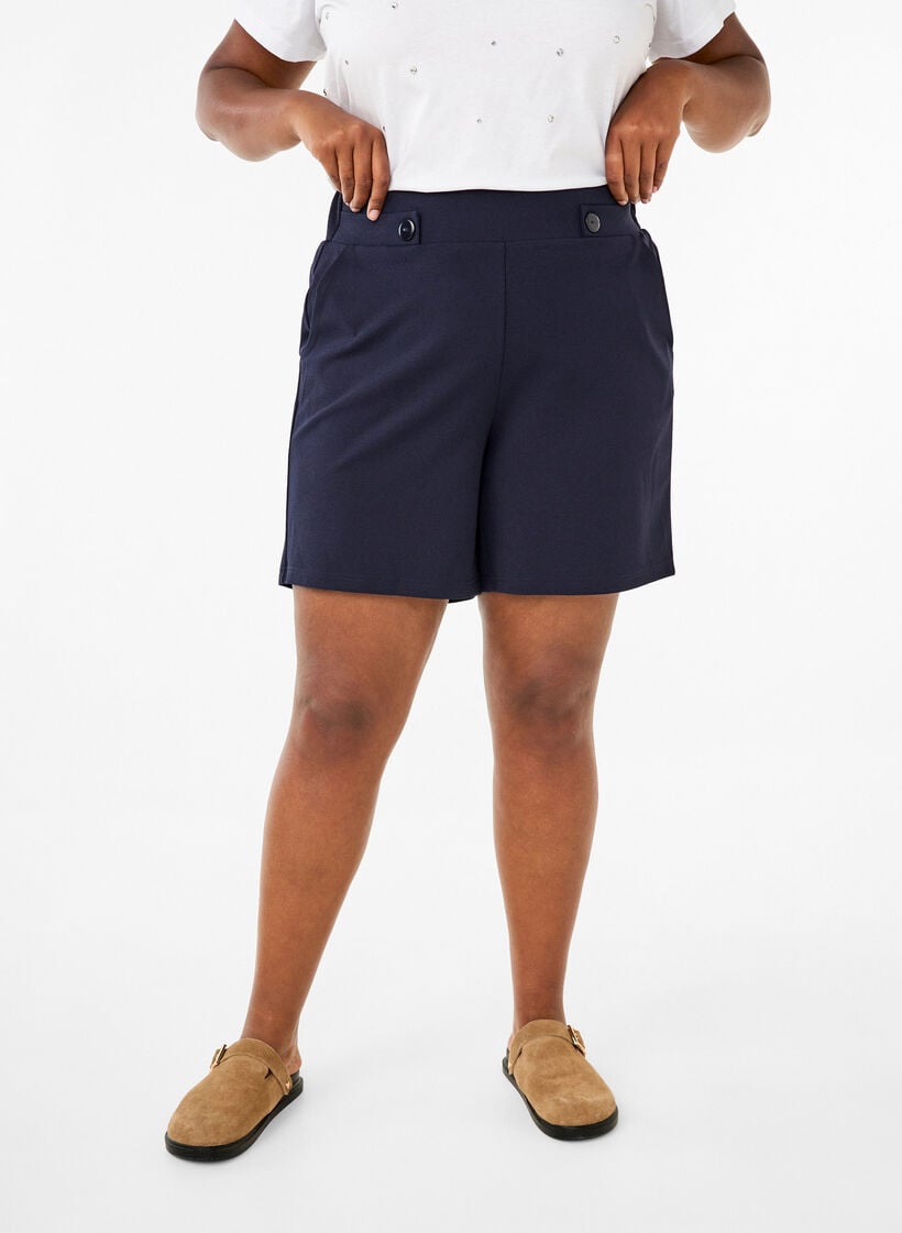 Shorts with pockets and loose fit, Blue, Model image number 3