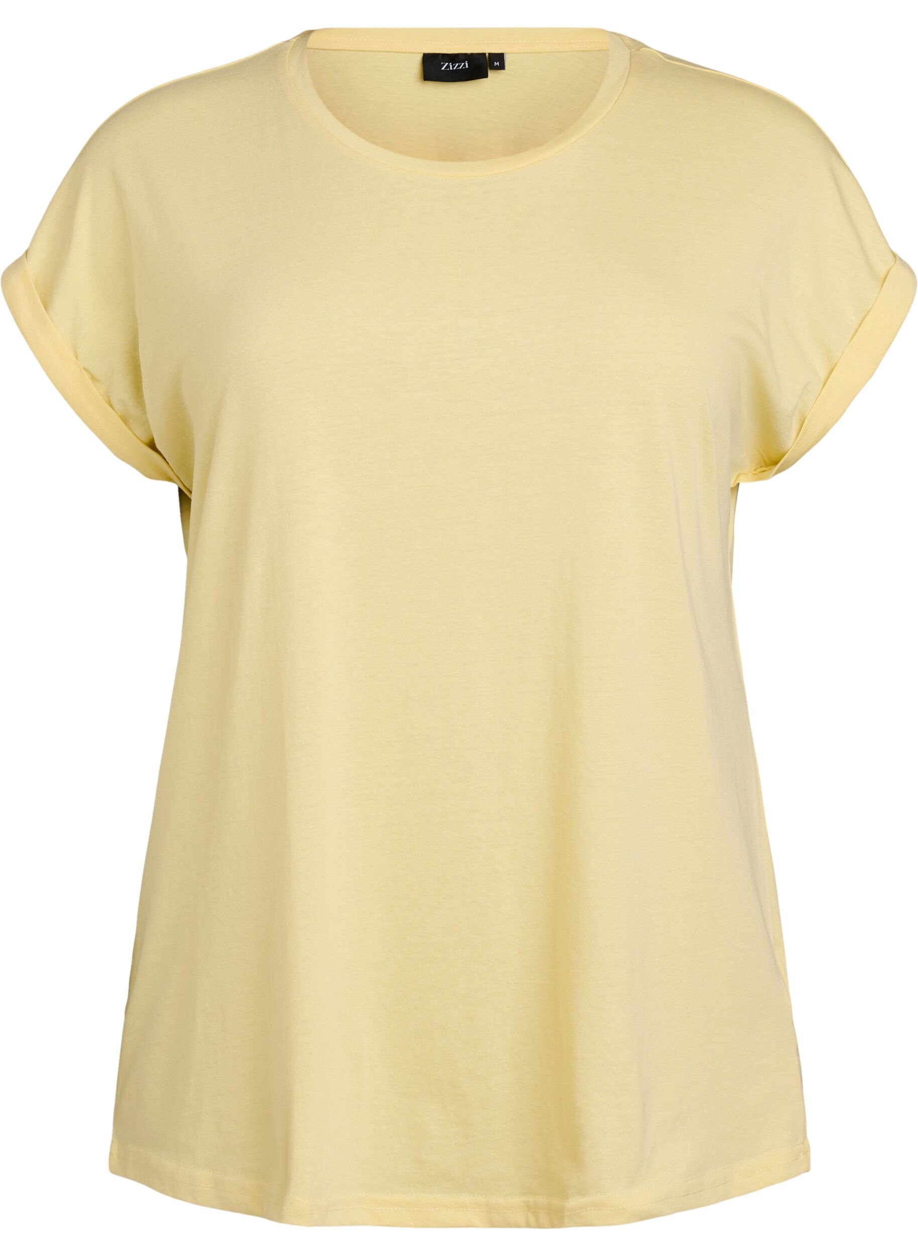 Zizzifashion Short sleeve cotton blend T-shirt, Yellow, Packshot image number 0