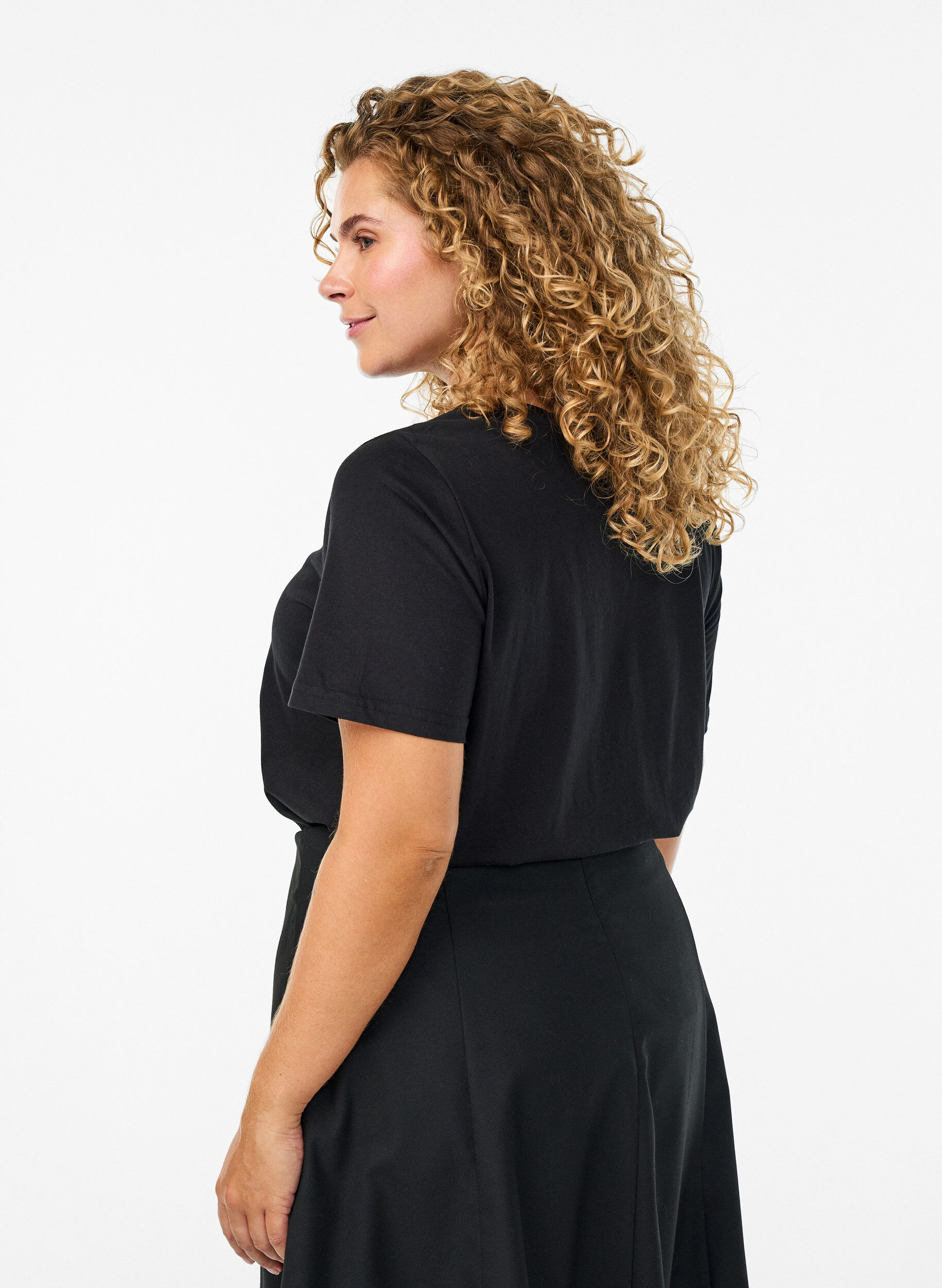 ZizzifashionT-shirt with motif, Black, Model image number 2
