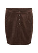 Short corduroy skirt with press studs, Brown, Packshot image number 0