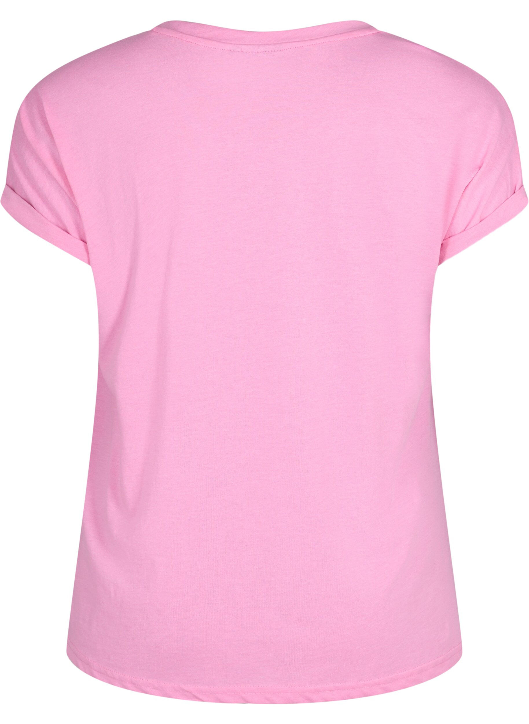 ZizzifashionShort sleeved cotton blend t-shirt, Pink, Packshot image number 1