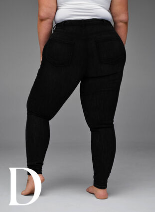 Super slim jeans with high waist, Black, Model image number 9