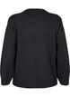 Knitted blouse with a round neck and center seam, Dark Grey Melange, Packshot image number 1