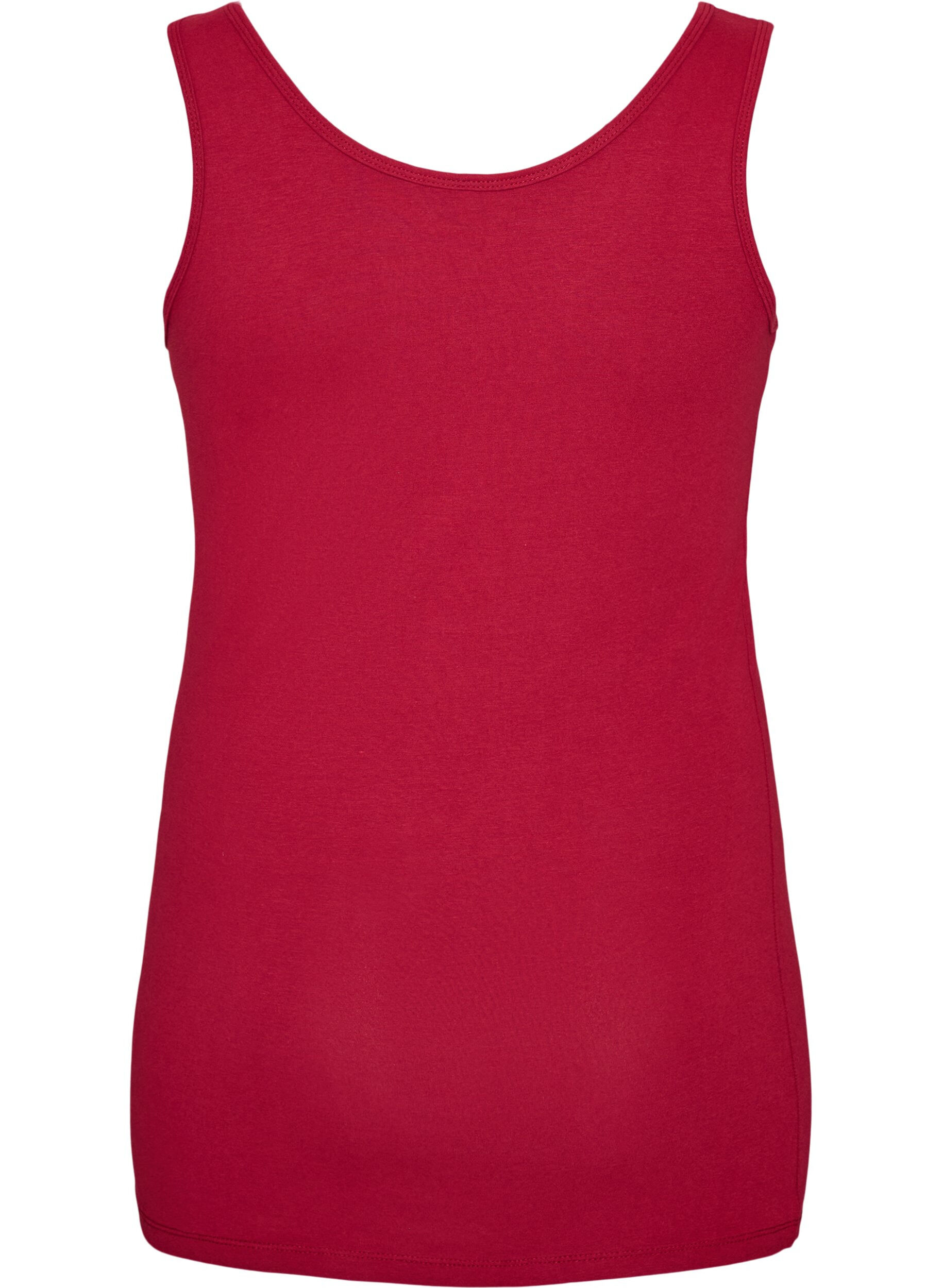 ZizzifashionSolid color basic top in cotton, Red, Packshot image number 1
