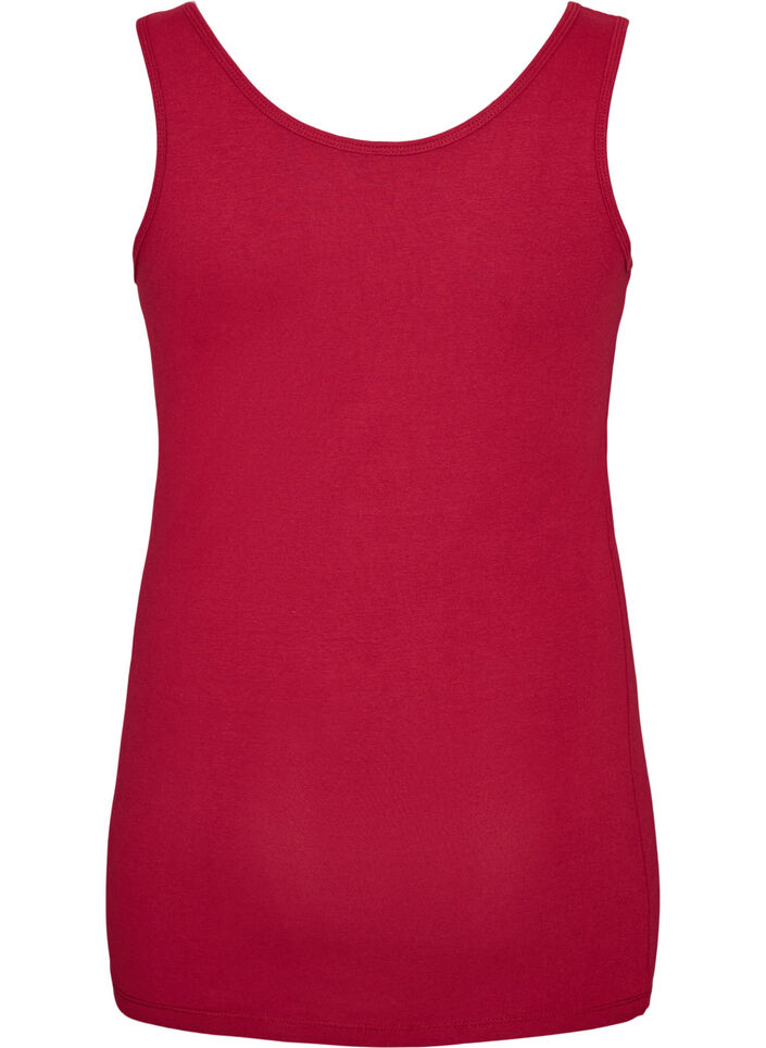 Solid color basic top in cotton, Red, Packshot image number 1