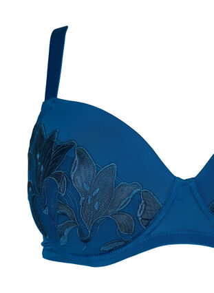 Padded underwire bra with lace, Sailor Blue, Packshot image number 2