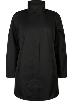Jacket with pockets and high collar, Black, Packshot image number 0