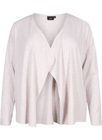 Melange cardigan with ribbed structure