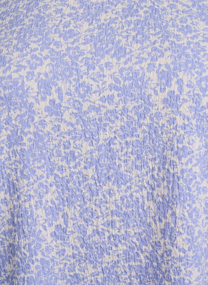 Short-sleeved blouse with texture, Blue, Packshot image number 2