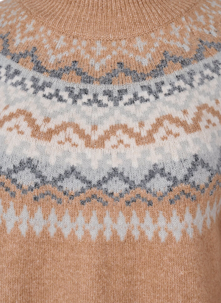 Striped Blouse with Pattern, Chipmunk Mel. Comb, Packshot image number 2