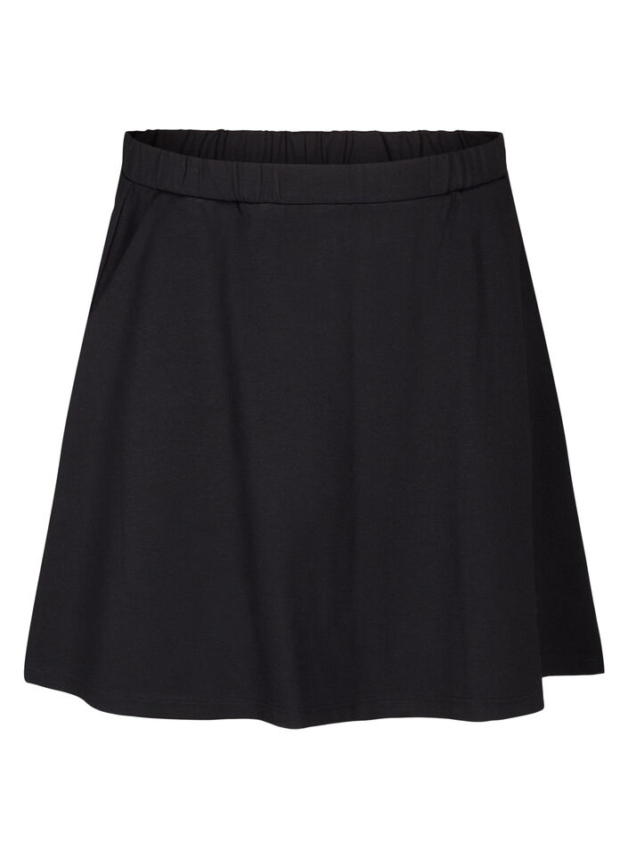 Skater skirt in viscose, Black, Packshot image number 0