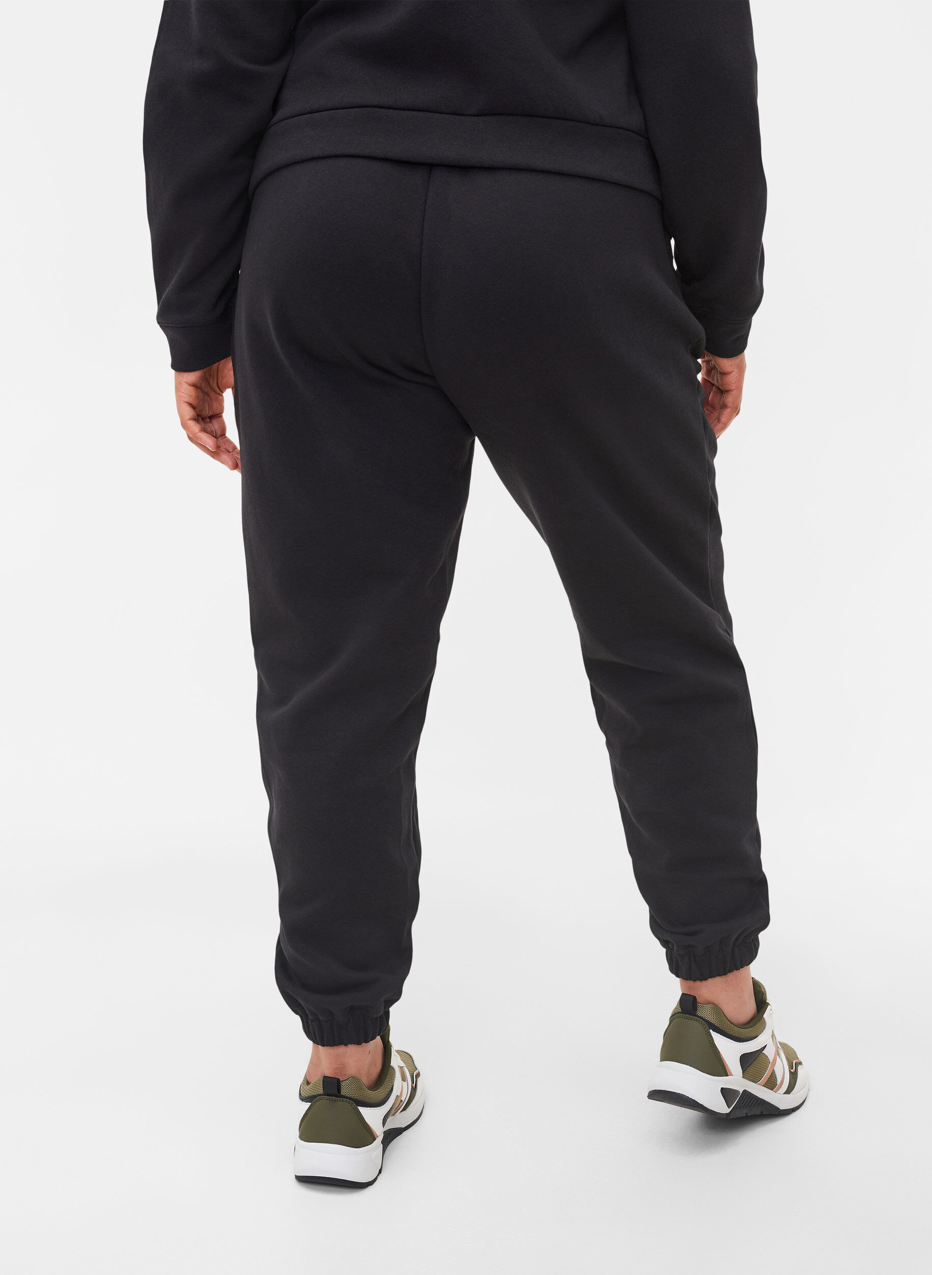 ZizzifashionLoose cotton trousers with pockets, Black, Model image number 1