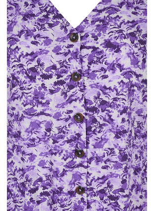 Dress with buttons and 3/4 sleeves, Purple AOP, Packshot image number 2