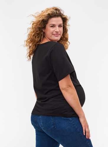 Maternity T-shirt in cotton, Black, Model image number 1