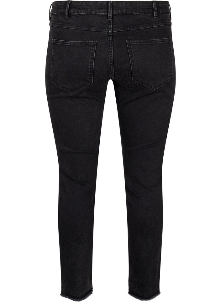 Cropped Emily jeans with frayed hem, Dark Grey Denim, Packshot image number 1