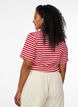 Striped T-shirt with ribbed texture, Red, Model image number 2