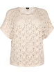 Knitted blouse with short bat sleeves, Beige, Packshot image number 0
