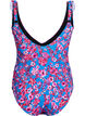Floral swimsuit with ruffles and removable pads, Blue, Packshot image number 1