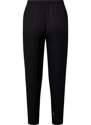 	 Viscose trousers with drawstring, Black, Packshot image number 1