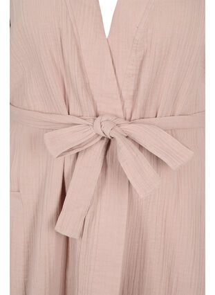 Cotton dressing gown with tie belt, Light Taupe, Packshot image number 2