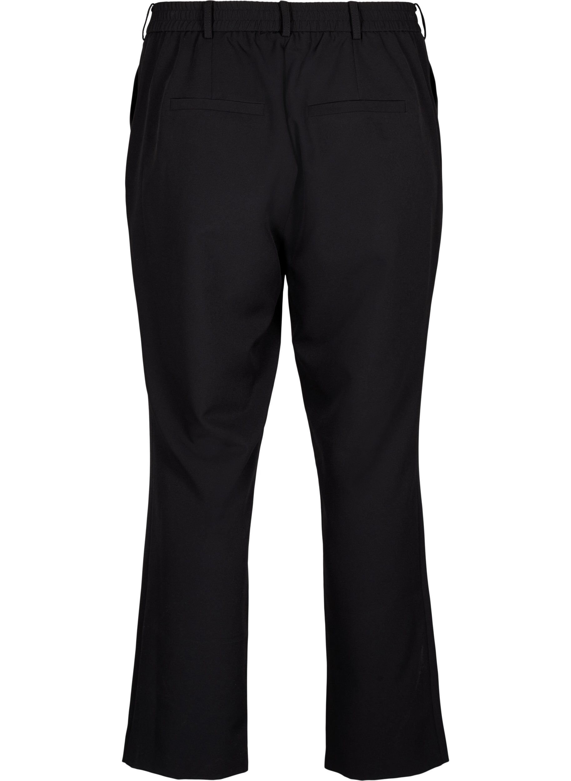 Zizzifashion Straight leg trousers with pockets, Black, Packshot image number 1