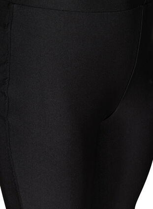 Shiny leggings with back pockets and a high waist, Black, Packshot image number 2