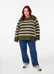 Striped knitted blouse with round neck, D. Bag Birch Stripe, Model image number 2