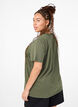 Basic cotton T-shirt with round neck, Green, Model image number 2