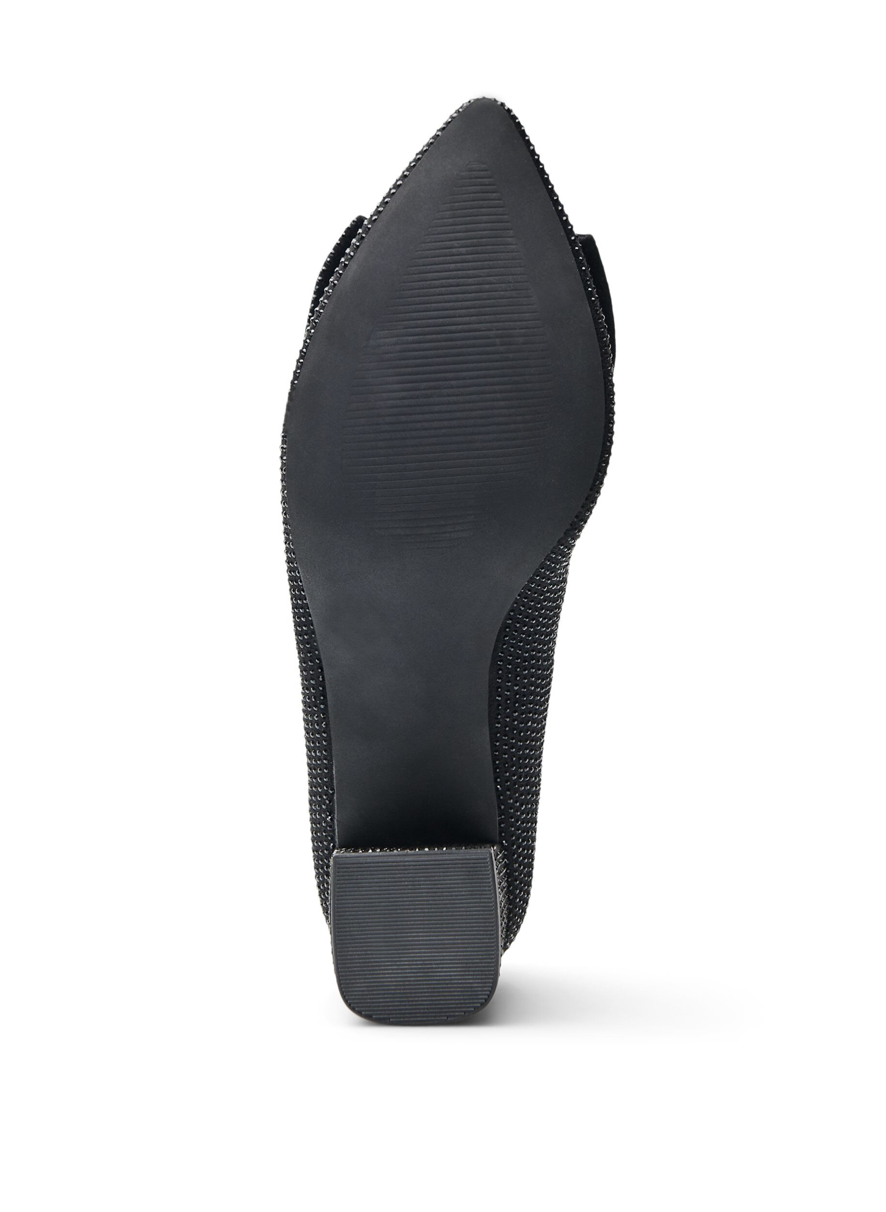 Zizzifashion Pumps with bow and rhinestones, Black, Packshot image number 5