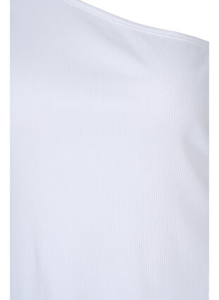 One-shoulder top in cotton, Bright White, Packshot image number 2