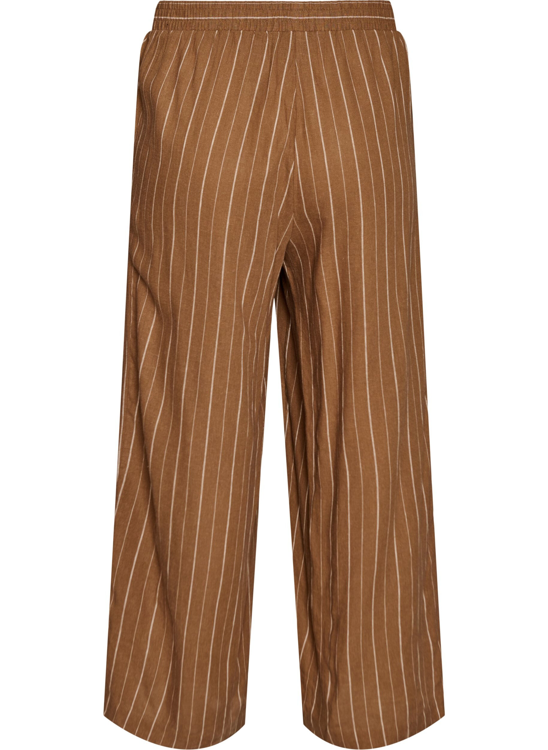 ZizzifashionWide-leg linen and viscose trousers, Brown, Packshot image number 1
